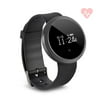 Jarv Life Fit +HR Water-Resistant Bluetooth Activity Tracker Smart Watch with Heart Rate Monitor -Black/Black