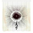 thumbnail image 2 of Ambesonne Eyeball Shower Curtain, Motif with Tear and Stripes, 69"Wx70"L, Cream and Dark Brown, 2 of 4