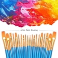 thumbnail image 2 of Paint Brush Set, 10 Pack 100 Pcs Round Tip Paint Brushes Nylon Hair Artist Paint Brushes for Watercolor Acrylic Oil Paint, Face Art, Model, Miniature Detail and Stone Painting, Blue, 2 of 5