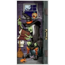 ASKETAM Halloween Decorations Door Cover, Wizard Pumpkin Banner 35x70in