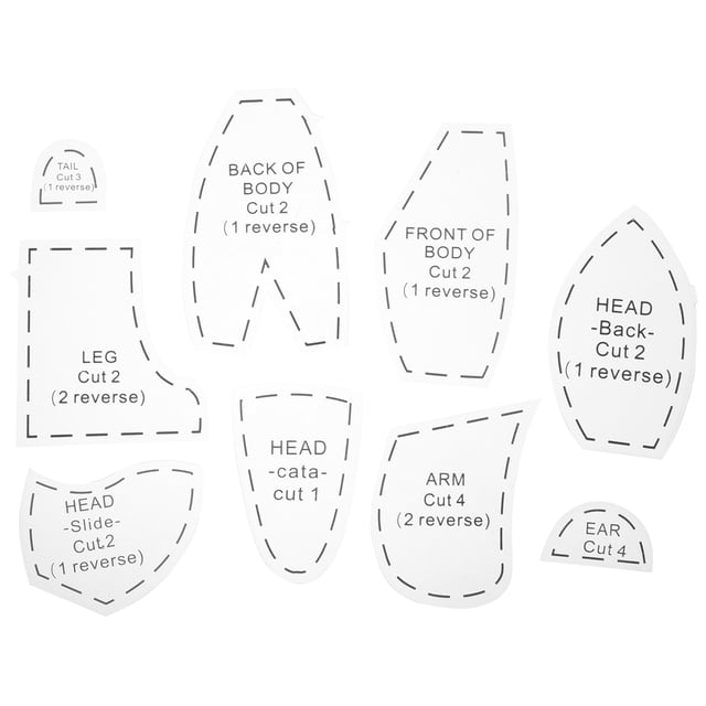 Shisuyan 10pcs Memory Bear Template Ruler Acrylic Quilting Templates For Sewing Craft Easy Sewing Patterns Beginners Stuffed Animal Sewing Patterns