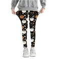 thumbnail image 3 of Zwiiyzr Girls Leggings Halloween Yoga Pants Tights Soft Comfortable Leggings for Toddler Kids 3-8 Years Ankle Length Printed Leggings Multicolor, 3 of 5