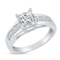 thumbnail image 3 of Solid 14k White Gold Princess Cut Solitaire Engagement Ring CZ Cubic Zirconia (1.75cttw., 1.0ct. Center) , Size 4, 3 of 7