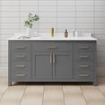 thumbnail image 2 of Wyndham Collection Beckett 66" Wood Single Bathroom Vanity in Dark Gray/Gold, 2 of 6