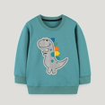 thumbnail image 2 of Povozer Toddler Boys Sweatshirts Patterned Long Sleeve Pullover Crewneck Shirts Army Green 12-18 Months, 2 of 6