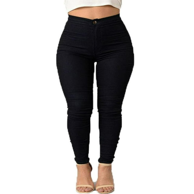 Pantalon Long Ajusté Taille Haute Extensible pour Femmes, Coupe Crayon
