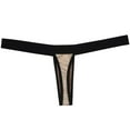 thumbnail image 4 of 3PACK Botmois Men's Solid Thong Mini Bottoms Bikini Briefs Breathable G-String Underwear Shiny Bathing T-back Tangas 2White/Gold M, 4 of 4