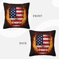 thumbnail image 3 of ZICANCN American Flag Flame Skull Throw Pillow Covers, Bed Couch Sofa Knit Decorative Pillow Covers for Living Room Farmhouse, 26"x26", 3 of 8