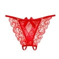 thumbnail image 3 of WMTBSRSW Women Lace Panties Crotchless Thongs Floral Lace Briefs with Cute Bow Center Underwear Low Rise Underpants Cheeky Naughty Thongs Underwear, 3 of 4