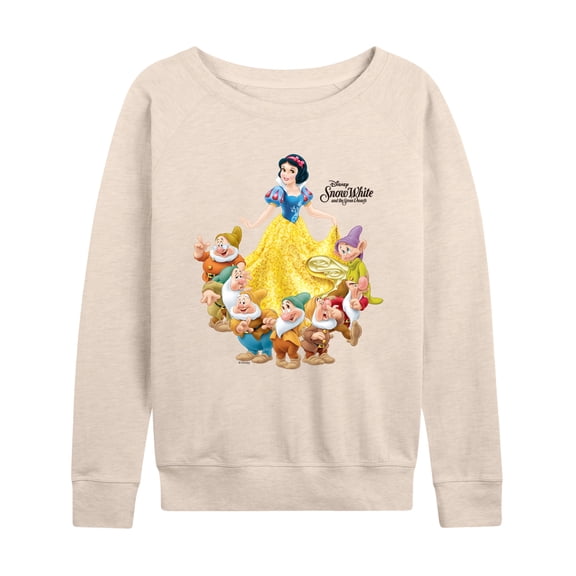 Disney - Snow White Poster Lightweight French Terry Wide Neck Long Sleeve Graphic Shirt