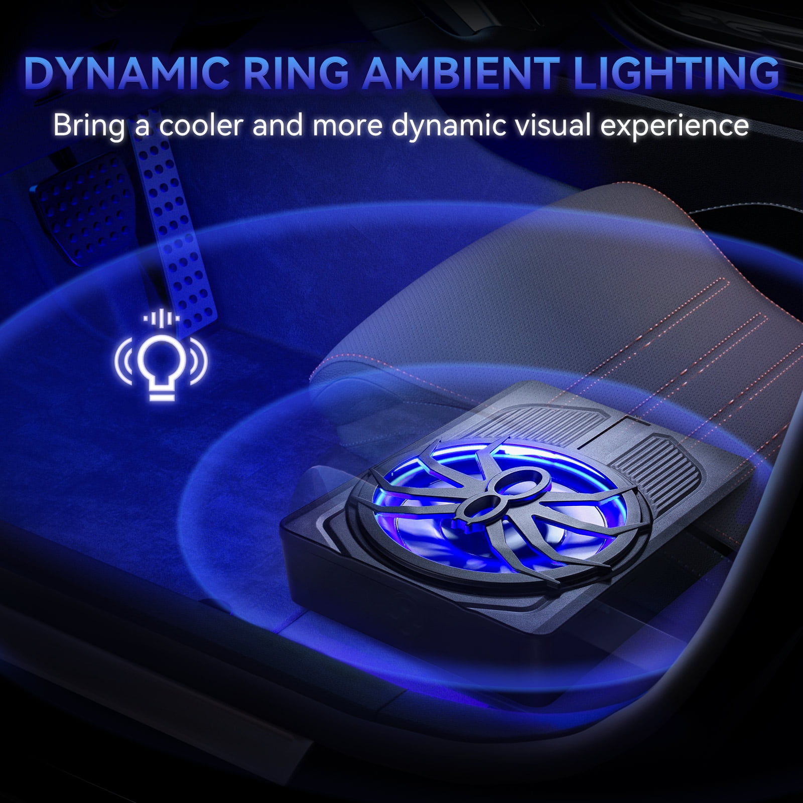 Audew (Andeman) Car Subwoofer amplifier, Ultra-thin10" Large-caliber subwoofer with Blue LED Ambient Light, 800W Stereo Surround Sound built-in amplifier, High/Low Level Input for Car/Truck