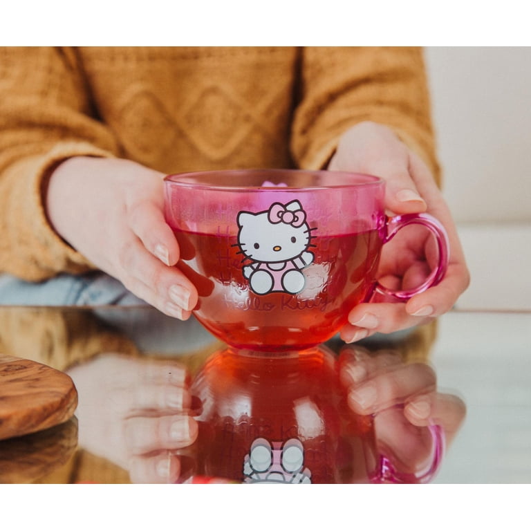 Sanrio Hello Kitty Driving Rainbow on Sprinkle Tall Big Mug - Pink