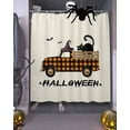 thumbnail image 3 of Halloween Shower Curtain Set ，Waterproof Fabric Shower Curtains Pumpkin Truck Black Cat Vintage Shower Curtains for Bathroom,Bathroom Decor 72"x84", 3 of 6