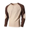 thumbnail image 2 of OIOLOYJM Waffle Shirts for Men Casual Henley Golf Shirt Long Sleeve Knit T-Shirt Cozy Thermal Textured Button Up Pullover Tops Khaki XL, 2 of 5