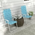 thumbnail image 2 of Outsunny Ensemble de 2 Chaises de Patio Pliantes, Ensemble de Chaises Classiques Portatives, Bleu, 2 of 10