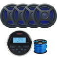 thumbnail image 1 of Jensen MS30BTR Mechless Waterproof Bluetooth Stereo - 4 x Jensen MS650 6.5" Speakers - 4 x 6.5" Removable Audio Grilles (Black) - 4 x Blue/White LED Kit for Grilles - Speaker Wire, 1 of 7