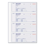 Rediform Receipt Book,Two-Part Carbonless, 7 x 2.75, 4/Page, 400 Forms