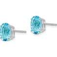 thumbnail image 3 of 14K White Gold 8X6mm Oval Blue Topaz Earrings (9 X 6) Made In India xe88wbt, 3 of 6