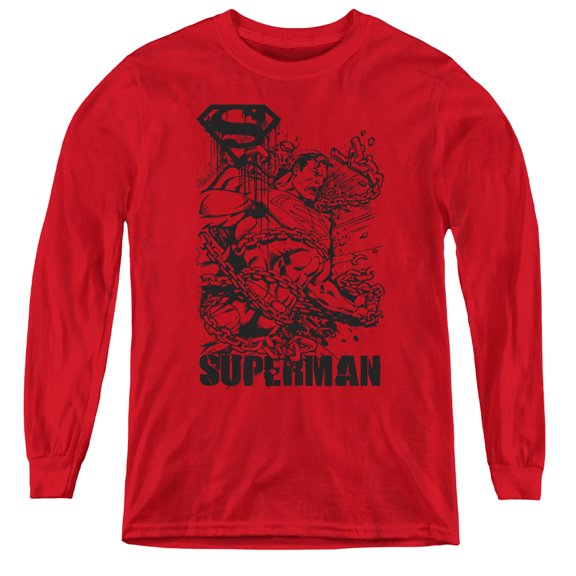 Superman - Breaking Chains - Youth Long Sleeve Shirt - Medium