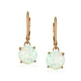thumbnail image 2 of Bling Jewelry Womens Round Solitaire Created Opal Lever back Drop Dangle Earrings Sterling Silver 8MM, 2 of 6
