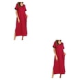 thumbnail image 3 of Minnieouse Batas de mujer: favorecedoras y cómodas para el día a día Camisones y camisones de mujer Camisón Manga de dormir rojo XL rojo SG 2Conjunto, 3 of 6