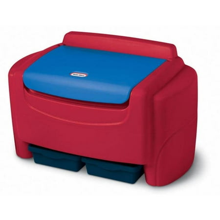 Little Tikes Sort 'N Store Kids Toy Storage Chest, Red and Blue