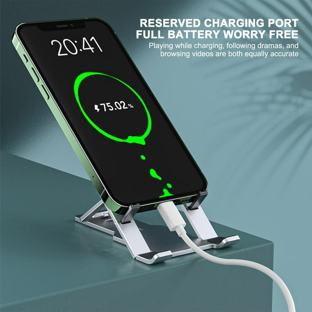 Foldable Tablet Stand, Portable Desktop Aluminum Phone Holder, Adjustable Lazy Bracket for Hands-Free Viewing, Compatible with All Phones and Tablets