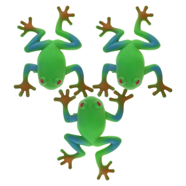 3 juguetes de rana suaves y elásticos para apretar, juguetes antiestrés, juguetes de animales, divertidos juguetes para apretar.