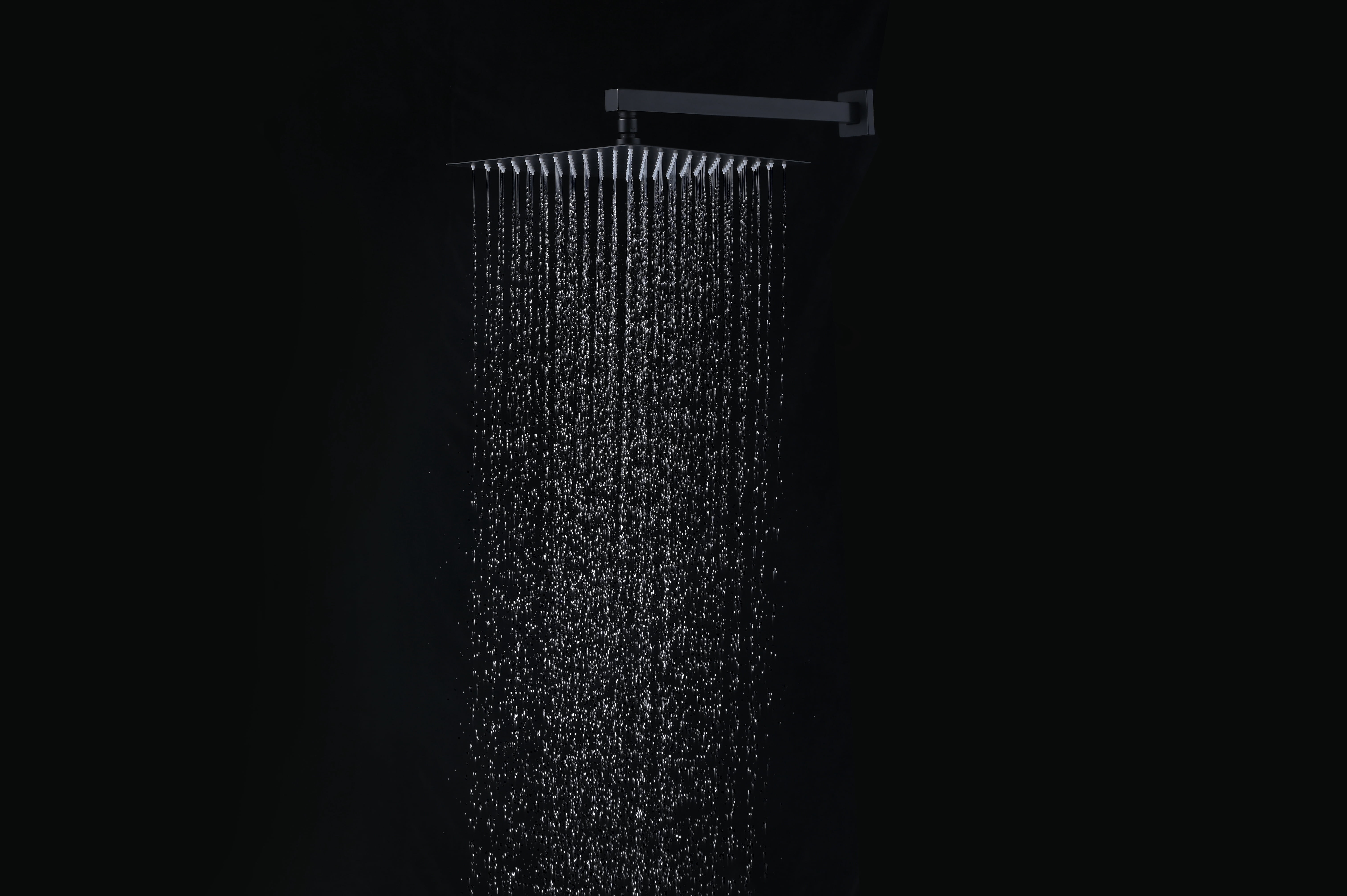 ‌12" Matte Black Rainfall Shower Faucet (Valve/Cartridge/Tub Spout Not Included)