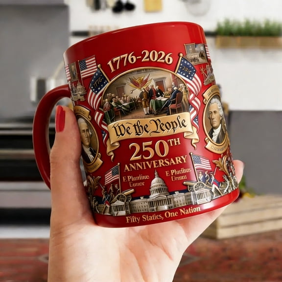 250th Anniversarys Coffee Mug, 12 Oz Large Tea Cup, Military Theme Ceramic Commemorative Cups, Large Capacity Heat-Resistant Mug for Graduation, Anniversaries, Retirement & Holiday Gifts