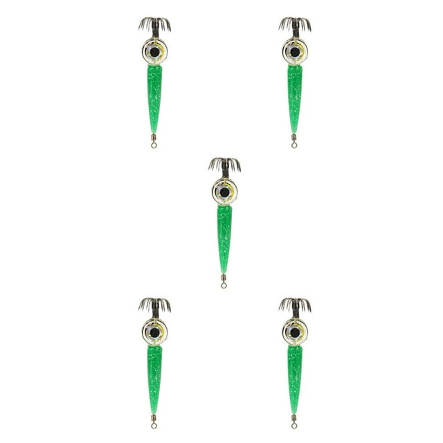 Soidarity cebo de camarón LED señuelo de calamar equipo de aparejo luminoso nocturno electrónico de bajo consumo para de incentivo verde Verde 5piezas