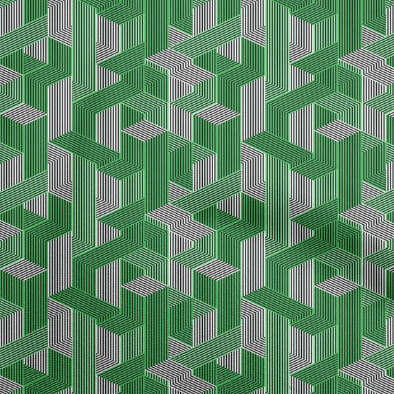 oneOone Cotton Flex Green Fabric Moire Dress Material Fabric Print Fabric By The Yard 40 Inch Wide