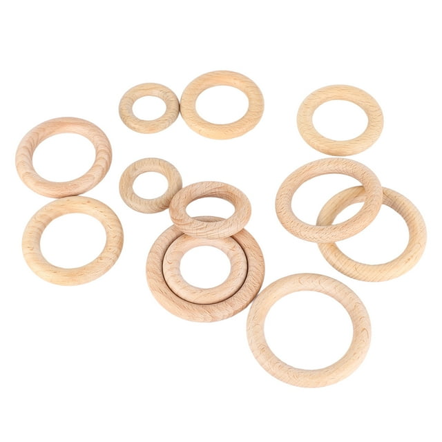 Wooden Rings, Premium Beech Wood, 6 Sizes, Without Paint, Wide Range Of Applications, Multipurpose Craft Decor, DIY