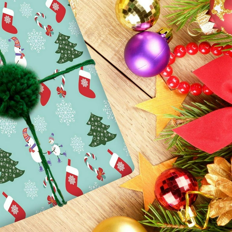 Christmas, Gift Wrap, Santa, Reindeer, Christmas Tree, One Sheet