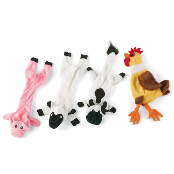 Collections Etc Stuffing Free Farm Animals Dog Toys - Set of 4 - Walmart.com - Walmart.com