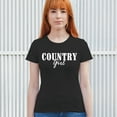 thumbnail image 4 of Country Girl Logo T-Shirt Minimalistic Western Style Rodeo Southern Pride Cowgirl Queen Rustic Farm Gift Women's Tee, 4 of 7