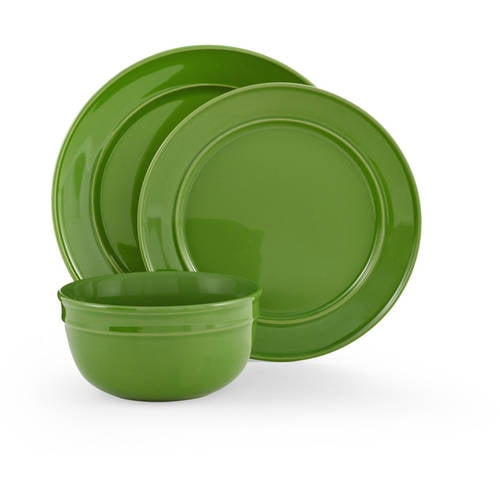 Mainstays Amelia Solid Color Dinnerware Set, 12 Piece
