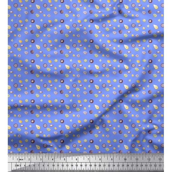 Soimoi Cotton Voile Fabric Fruits Shirting Print Fabric by The Yard 42 Inch Wide