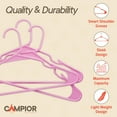 thumbnail image 4 of Pink Plastic hangers 50 Pack– Heavy-Duty Plastic Hangers Slim and Space-Saving Hangers, Durable & Lightweight PP Hangers with Non-Slip Shoulder Notches for Slip Dresses, Suits, Jackets & Camisoles, 4 of 9