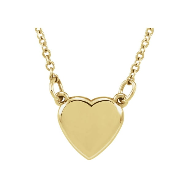 Diamond2Deal 14K Yellow Gold Heart Pendant Necklace Chain 18 inch for