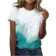 thumbnail image 2 of Plus Size Short Sleeve T-shirts for Women Floral Printed Graphic Tee Crew Neck Loose Fit Summer Casual Tops (2XL, White 01), 2 of 4