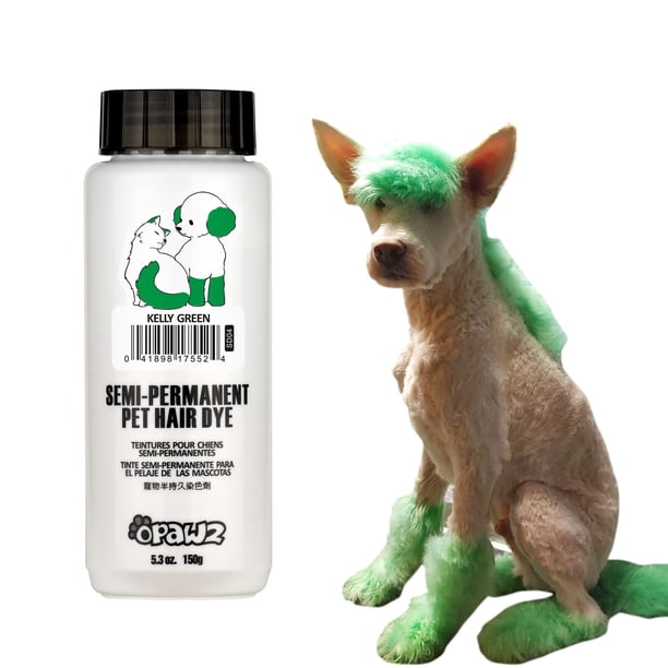 Tinte para el cabello para mascotas OPAWZ, pigmento semipermanente apto para uso alimentario, Kelly Green