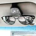 thumbnail image 3 of Sunglass Holder for Car, Bling Glasses Holder for Car Sun Visor, 2PCS Handcrafted Crystal Rhinestones Fashion Car Sunglasses Mount, Auto Interior Accessories for Women Girl (Black/Silver), 3 of 5