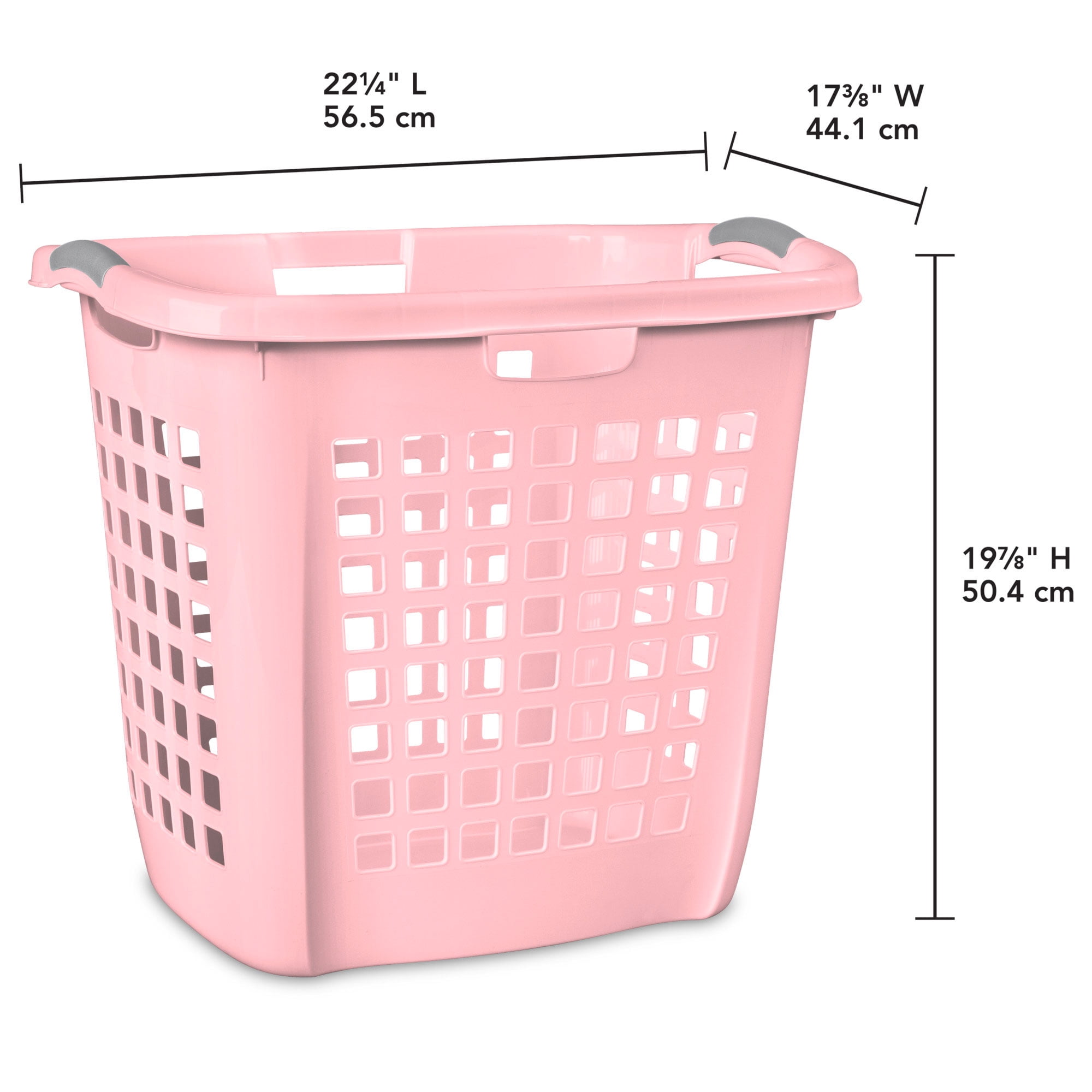 Sterilite Ultra Easy Carry Laundry Basket, 2.1 Bushel Plastic Hamper, Pink Frost, 4 Pack