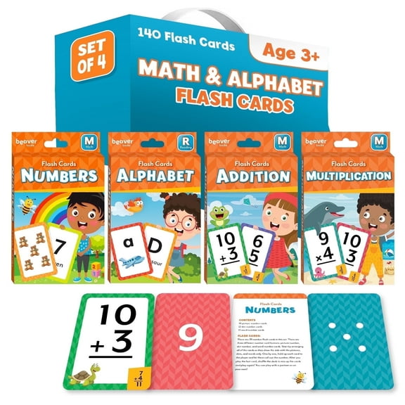 PAPP Flash Cards Numbers, Alphabets, Addition & Multiplication Bundle