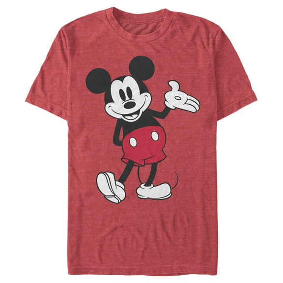 Men's Mickey & Friends Retro Front Facing Pose Graphic Tee Red Heather Large