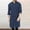 Blue, variant on Men Shirts Casual Long Sleeve Solid Robe with Stand Collar – Relaxed Fit Jubba Thobe for Everyday Wear