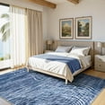 thumbnail image 3 of RUG ROBOT 8'x10' Large Area Rugs for Living Room, Non-Slip Washable Blue Bedroom Rug, Soft Modern Wave Striped Accent Carpet for Dining Room Kitchen, Blue, 3 of 9