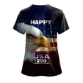 thumbnail image 5 of UngA Womens 250th Anniversary Patriotic July 4th T-Shirt USA 1776-2026 V-Neck Tshirt Women (Black,XXL), 5 of 6