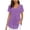 Purple, variant on Women Flowy Ruffle V Neck Short Sleeve Blouse Chiffon Pleated Casual Loose Tops Summer Fashion Tee, Purple L